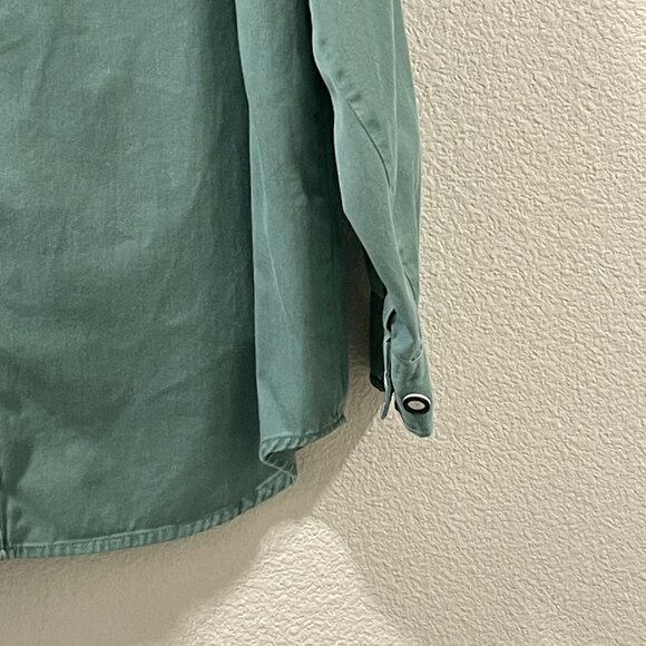 CATAMARAN Button Down Long Sleeve Embellished One of a Kind Shirt, Green - L/XL - Picture 4 of 11